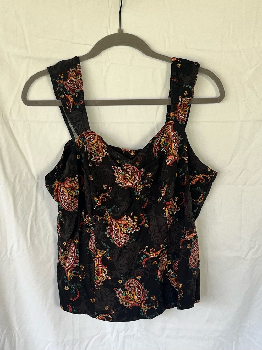 torrid Black Paisley Print Tank Top with Multicolor Accents